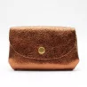 Petit porte-monnaie cuir pailleté 3 poches