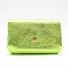 Petit porte-monnaie cuir pailleté 3 poches
