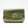 Petit porte-monnaie cuir pailleté 3 poches