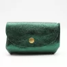 Petit porte-monnaie cuir pailleté 3 poches