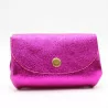 Petit porte-monnaie cuir pailleté 3 poches