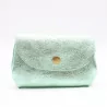 Petit porte-monnaie cuir pailleté 3 poches