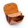 Petit porte-monnaie cuir pailleté 3 poches