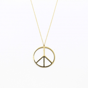 Sautoir acier motif peace