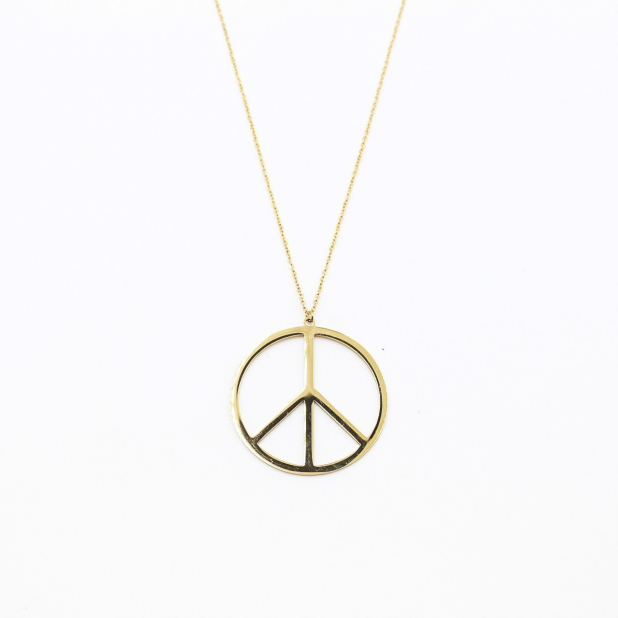 Sautoir acier motif peace