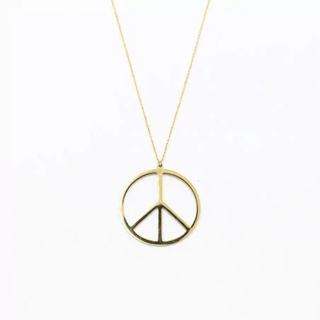 Sautoir acier motif peace