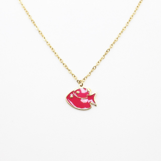 Collier acier pour enfant - poisson
