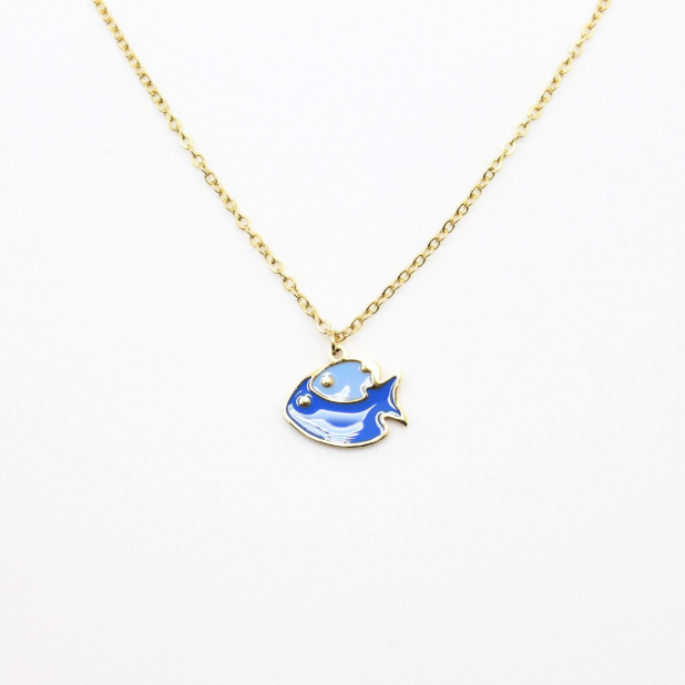 Collier acier pour enfant - poisson