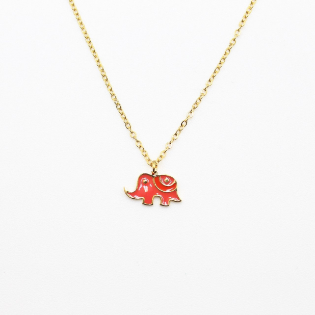 Collier acier pour enfant - éléphant