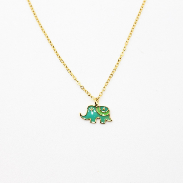 Collier acier pour enfant - éléphant