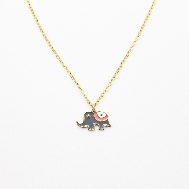 Collier acier pour enfant - éléphant