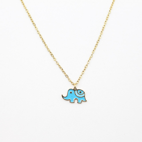 Collier acier pour enfant - éléphant