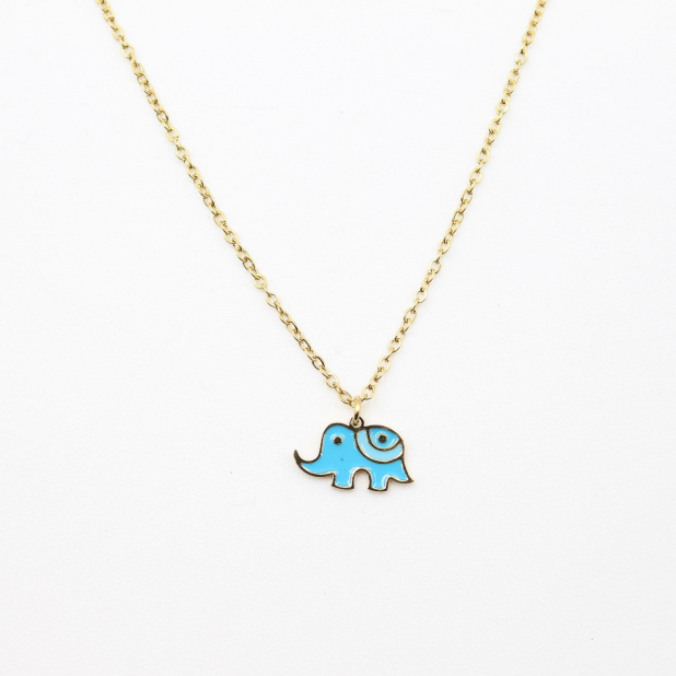 Collier acier pour enfant - éléphant