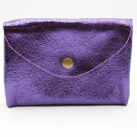 Grand porte monnaie cuir pailleté