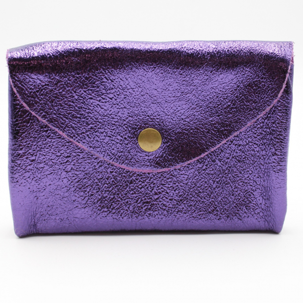 Grand porte monnaie cuir pailleté