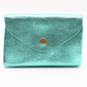 Grand porte monnaie cuir pailleté