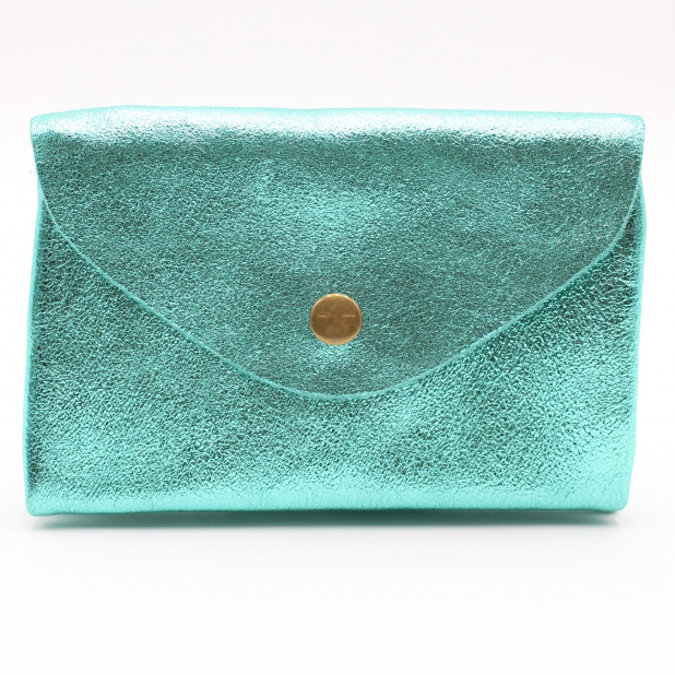 Grand porte monnaie cuir pailleté