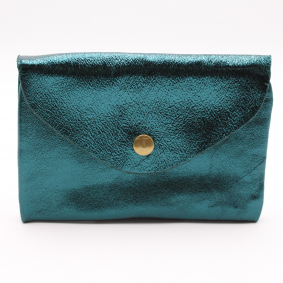 Grand porte monnaie cuir pailleté