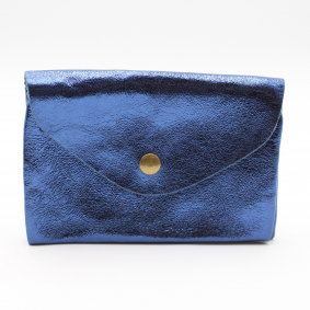 Grand porte monnaie cuir pailleté