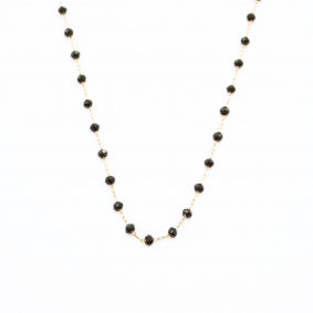 Collier acier inoxydable et perles de cristal