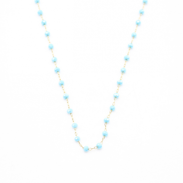 Collier acier inoxydable et perles de cristal