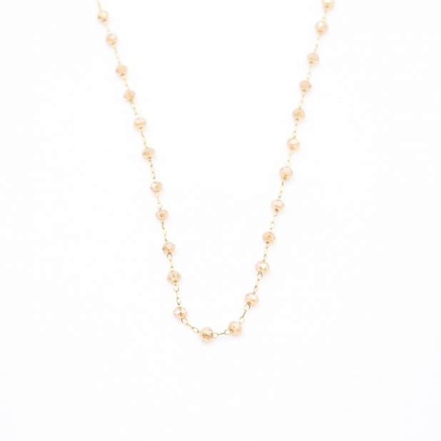 Collier acier inoxydable et perles de cristal