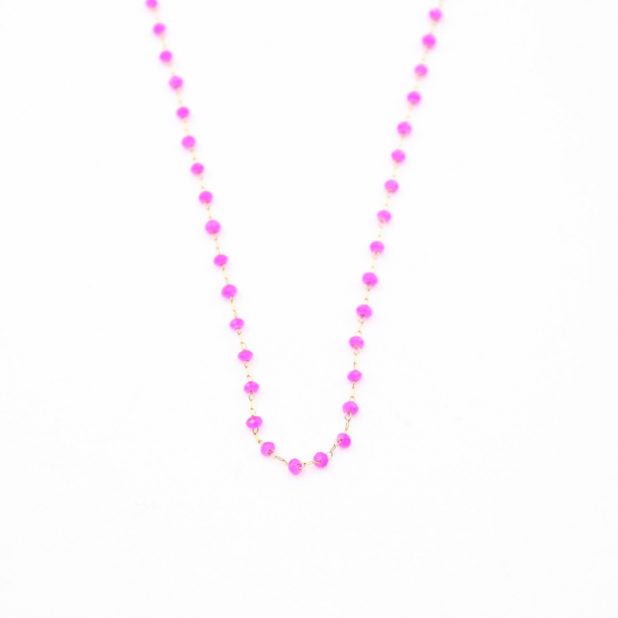 Collier acier inoxydable et perles de cristal