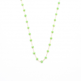 Collier acier inoxydable et perles de cristal