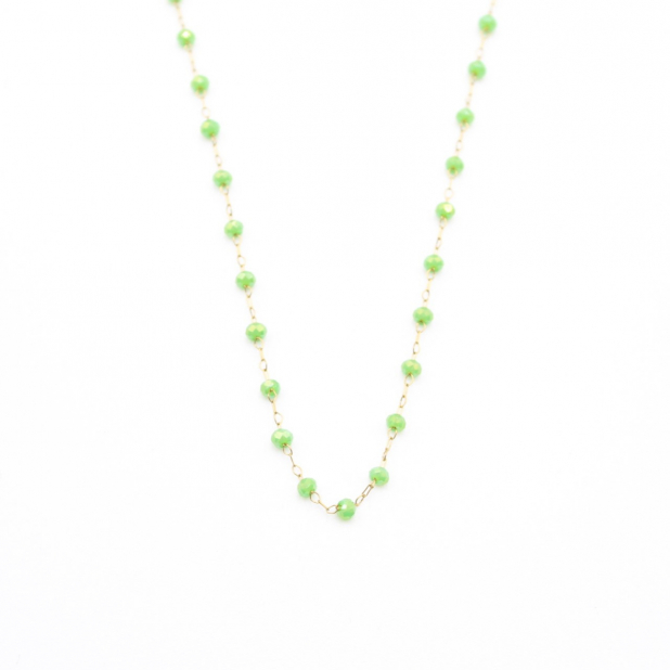 Collier acier inoxydable et perles de cristal