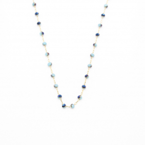 Collier acier inoxydable et perles de cristal