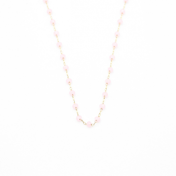 Collier acier inoxydable et perles de cristal