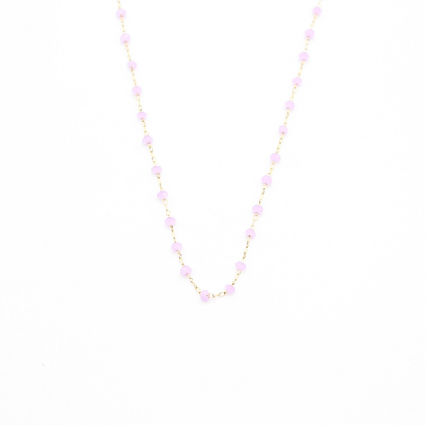 Collier acier inoxydable et perles de cristal