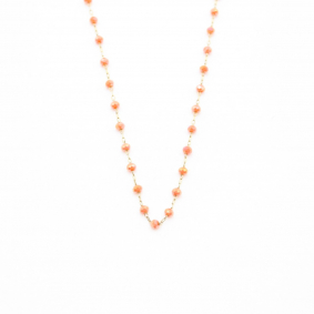 Collier acier et perles de couleur