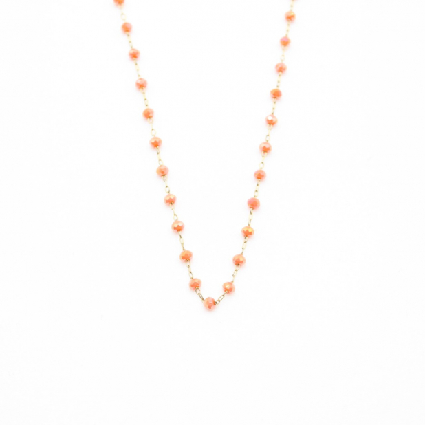 Collier acier et perles de couleur