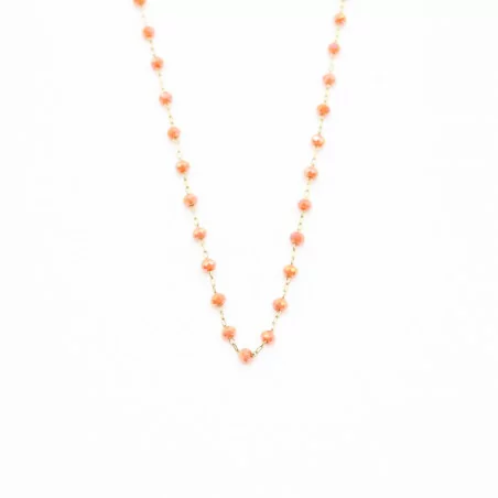 Collier acier et perles de couleur