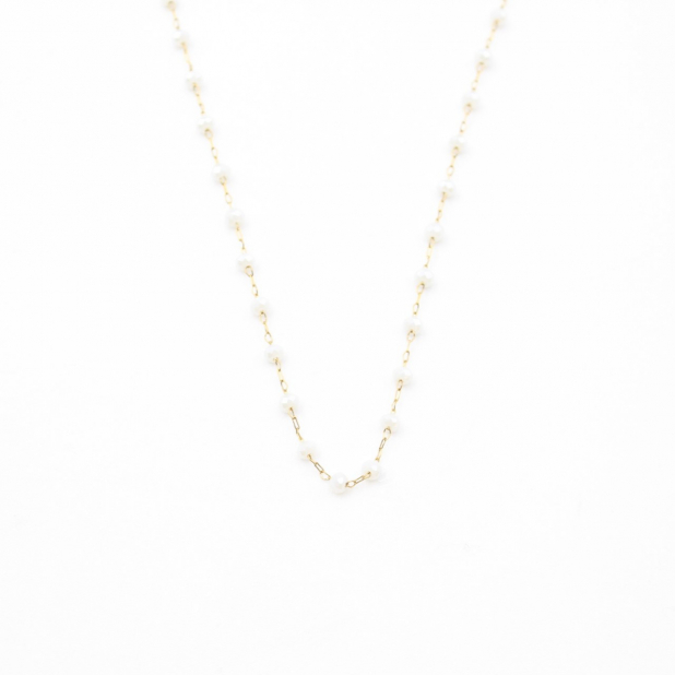 Collier acier inoxydable et perles de cristal