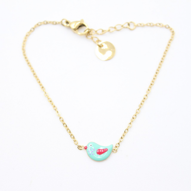 Bracelet acier enfant - oiseau