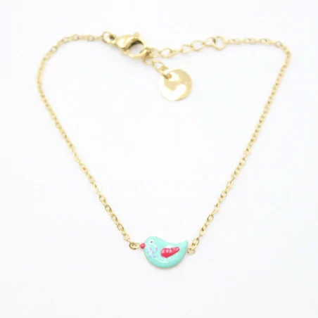 Bracelet acier enfant - oiseau