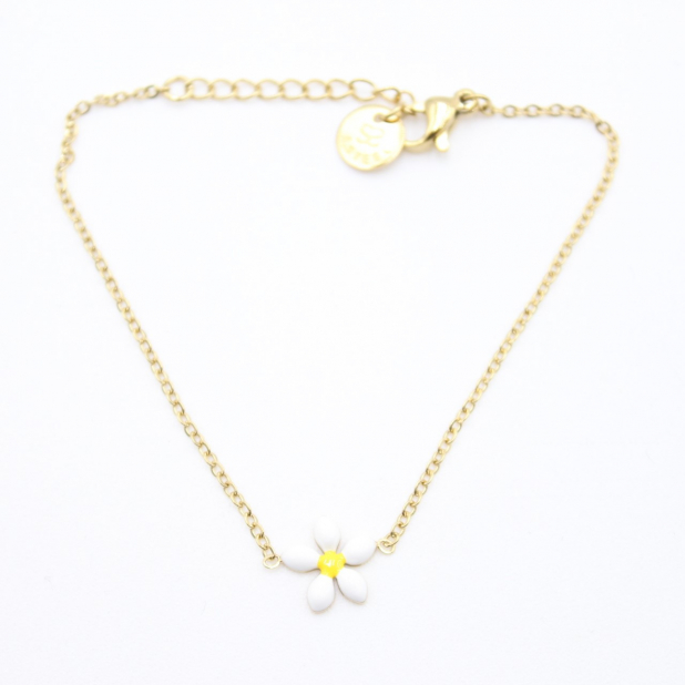 Bracelet acier enfant - fleur