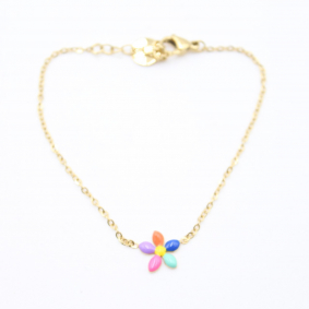 Bracelet acier enfant - fleur