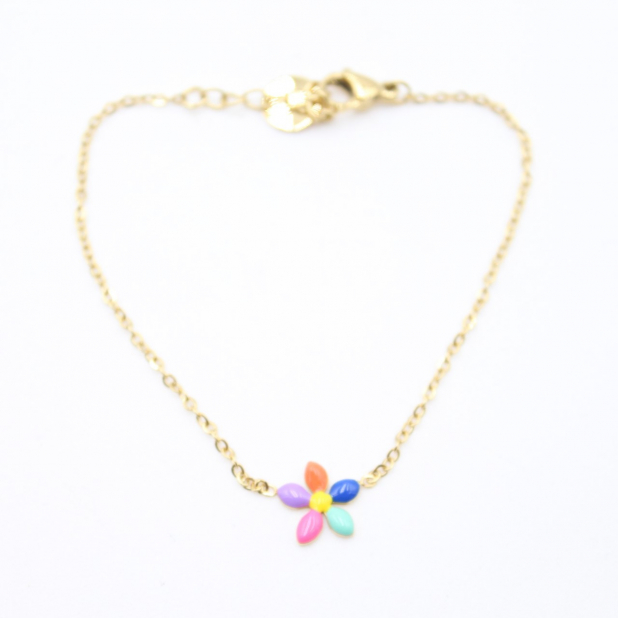 Bracelet acier enfant - fleur