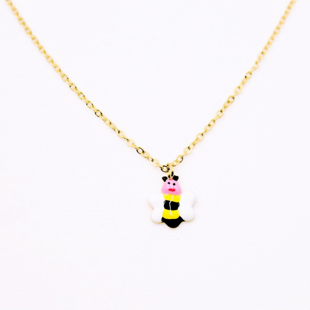 Collier acier enfant - abeille