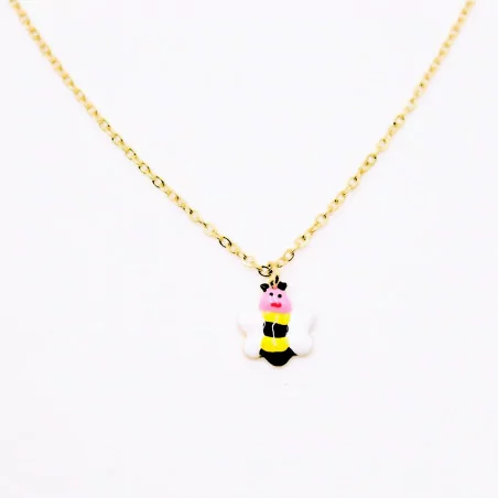 Collier acier enfant - abeille