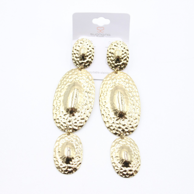 Boucles d'oreilles pendante en acier