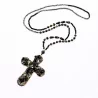 Sautoir en perles de cristal avec croix