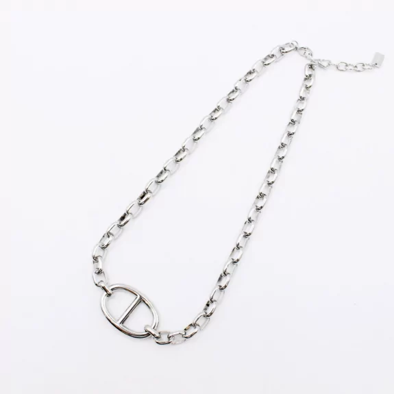 collier acier grosse maille