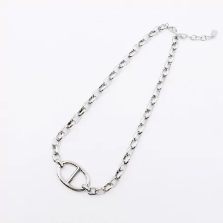 collier acier grosse maille