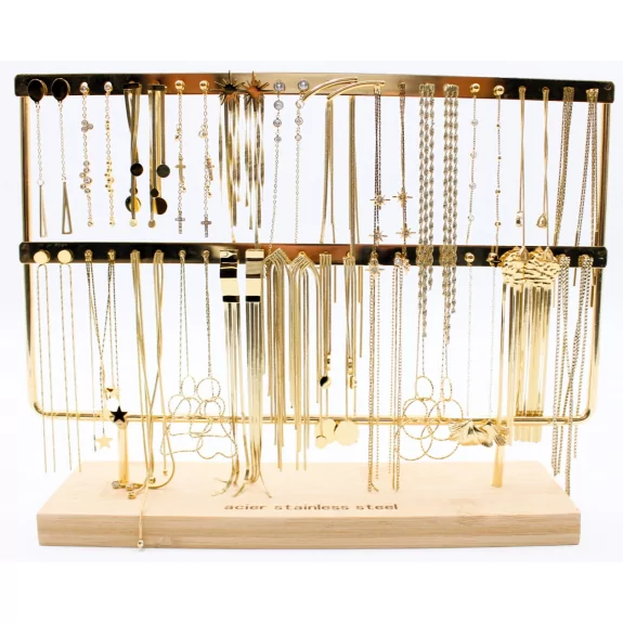 Pack de 24 paires de boucles d'oreilles pendantes en acier