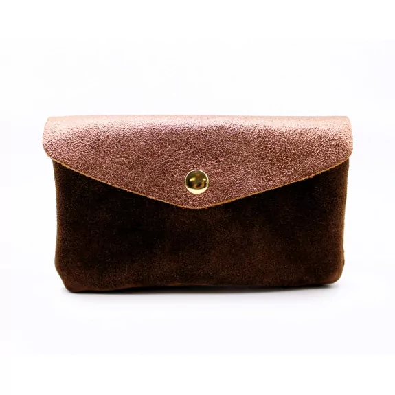Porte monnaie cuir pailleté et peau