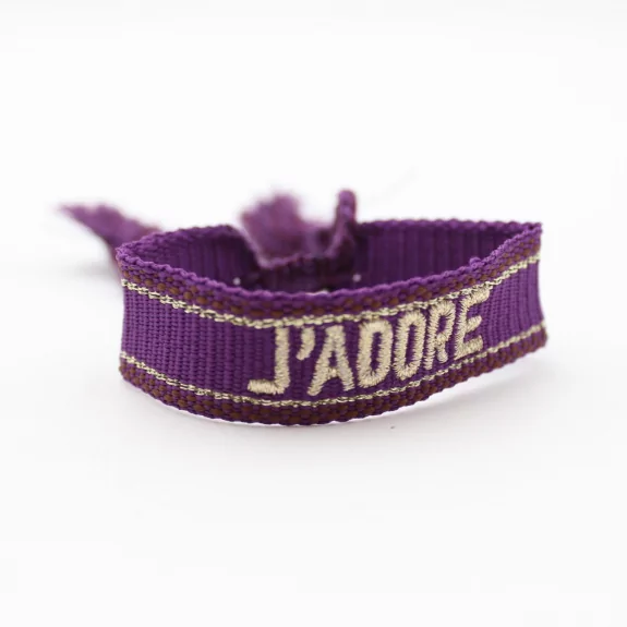 Bracelet en tissus message j'adore